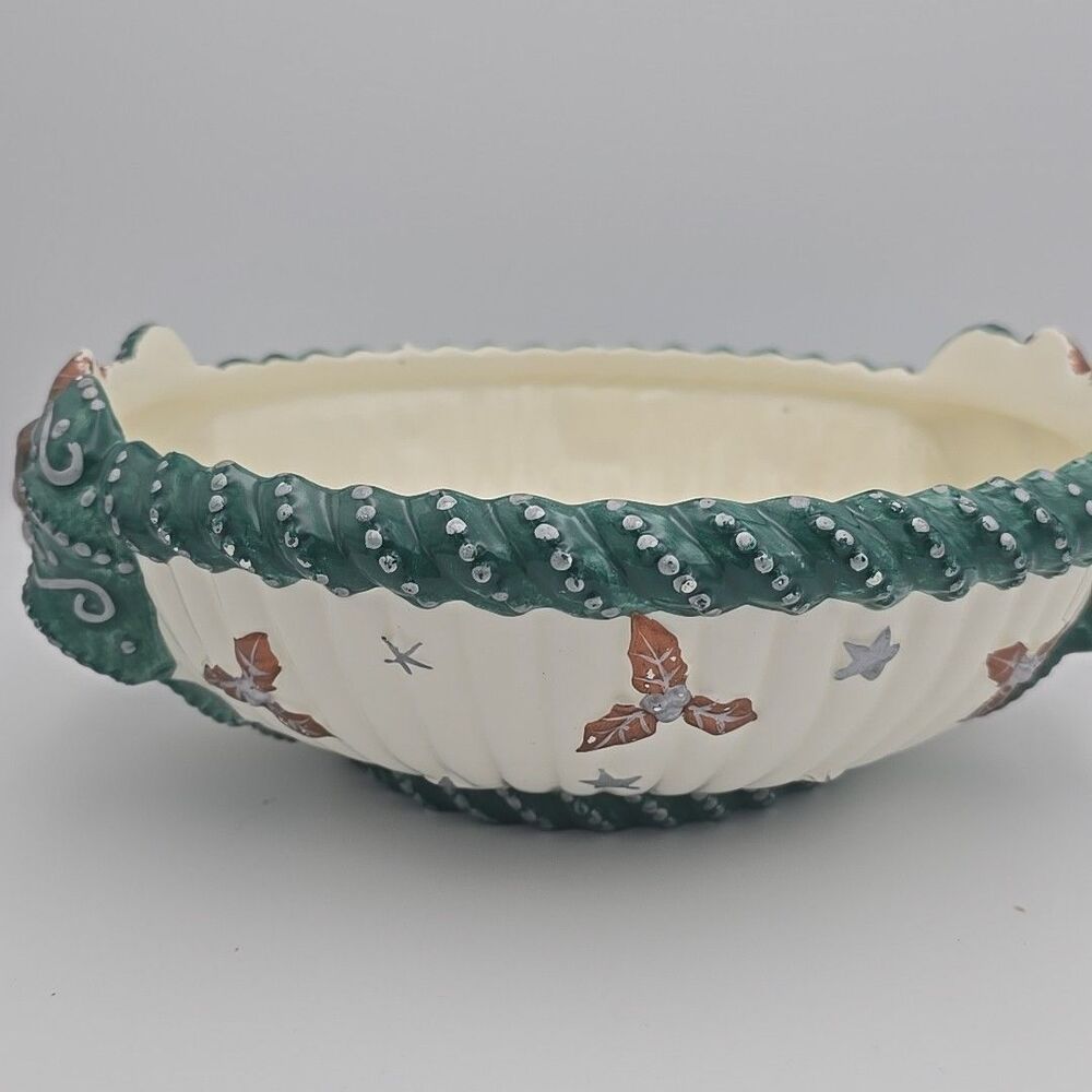 VTG Claire Burke Decorative Holiday/Christmas Large Bowl, 2000 Collection